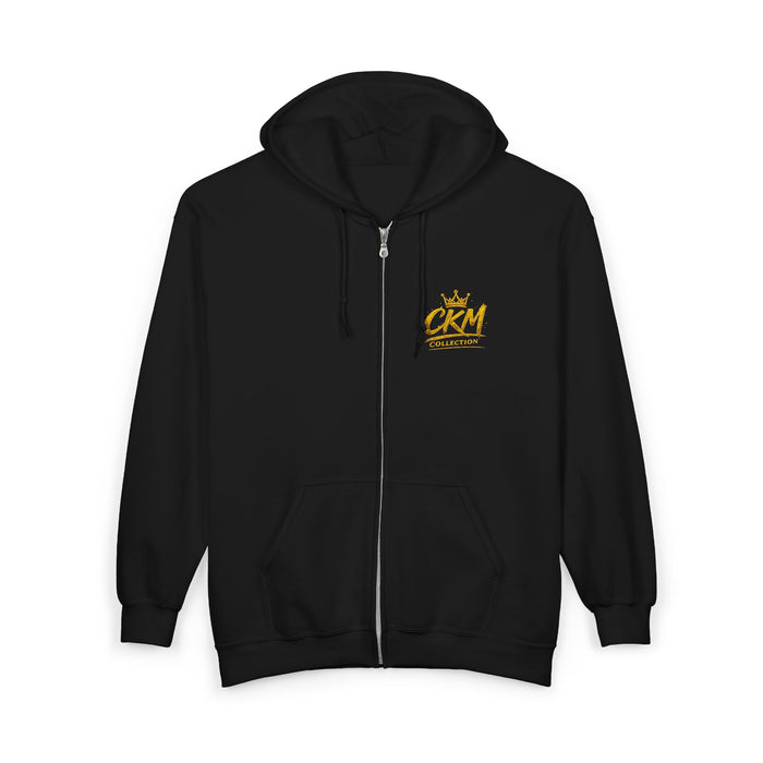 CKM Crown Embroidered Casual Full-Zip Hoodie