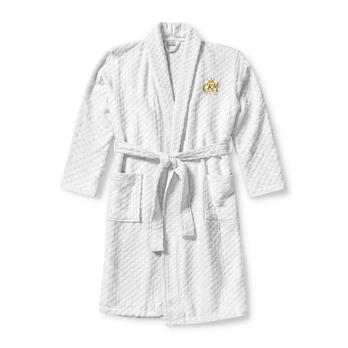 CKM Crown Embroidered Terry Shawl Robe