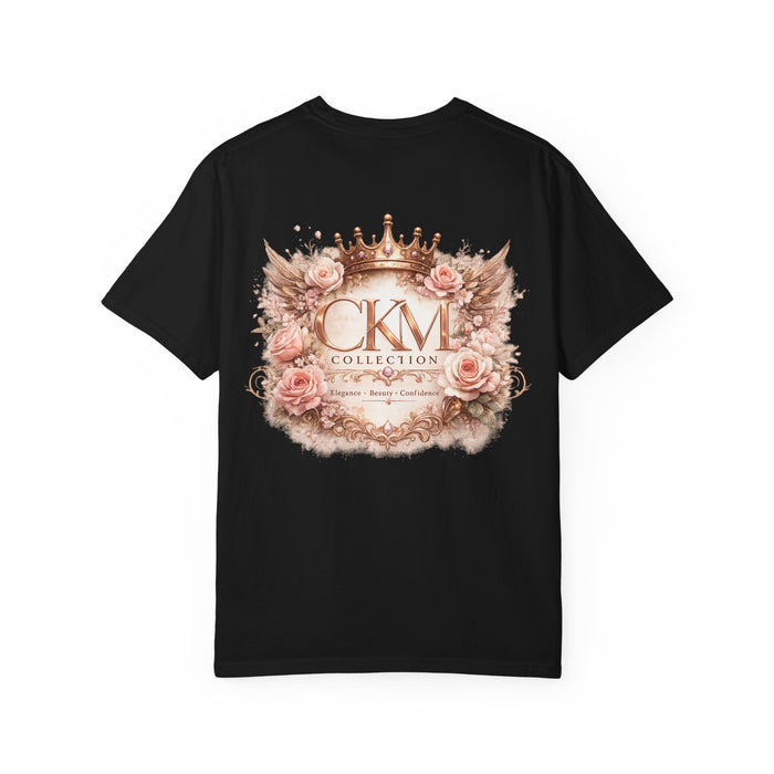 CKM Crown Graphic T‑Shirt — Floral Crown Roses Back Print