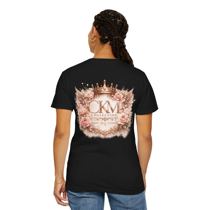 CKM Crown Graphic T‑Shirt — Floral Crown Roses Back Print
