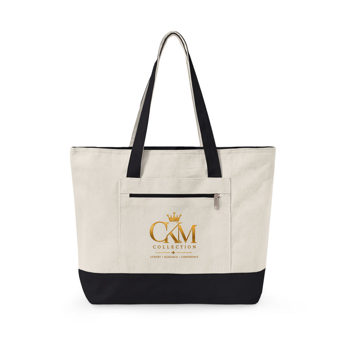 CKM Crown Monogram Canvas Tote Bag