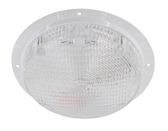 White Steel Round Scare Light CMD-007-42 - Top-Down View | United RV Parts