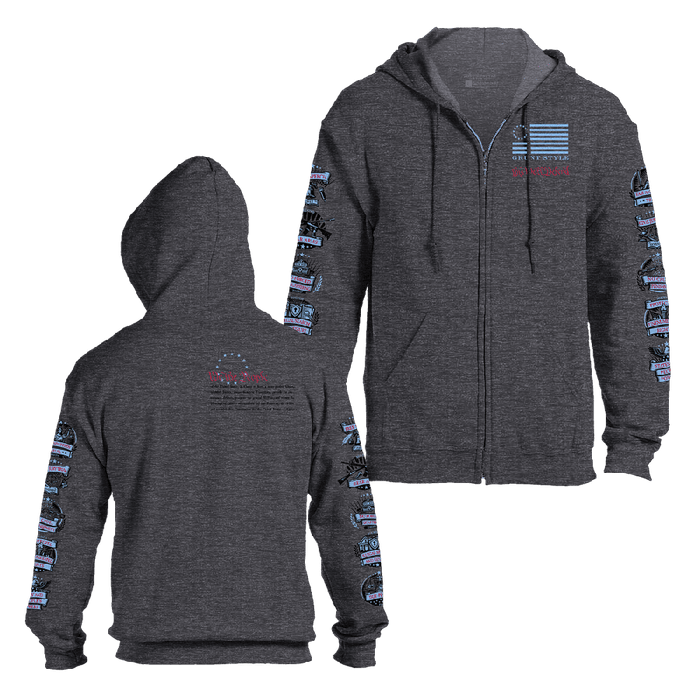 Constitution Patch Full-Zip Hoodie - Dark Heather Gray