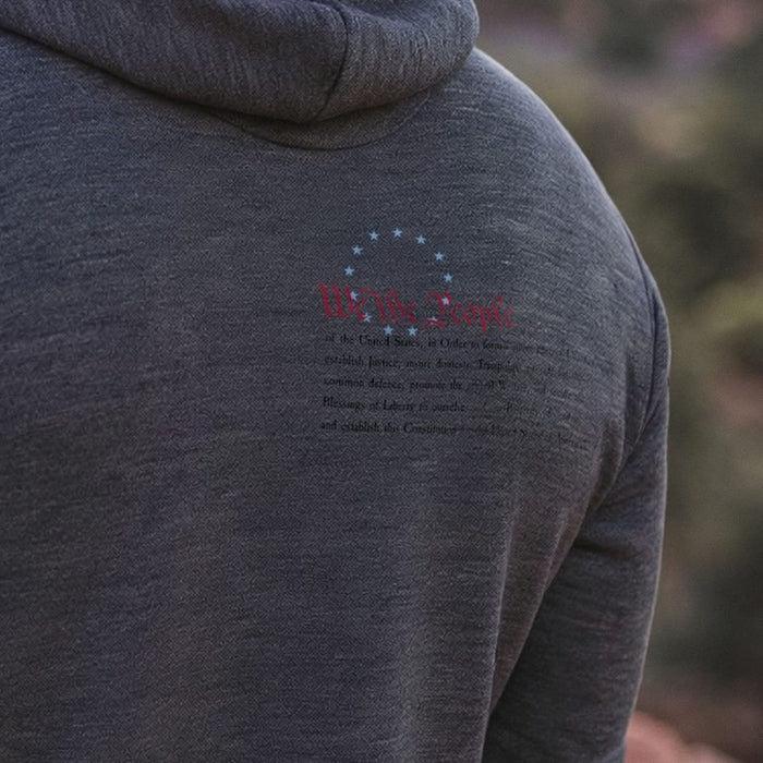 Constitution Patch Full-Zip Hoodie - Dark Heather Gray