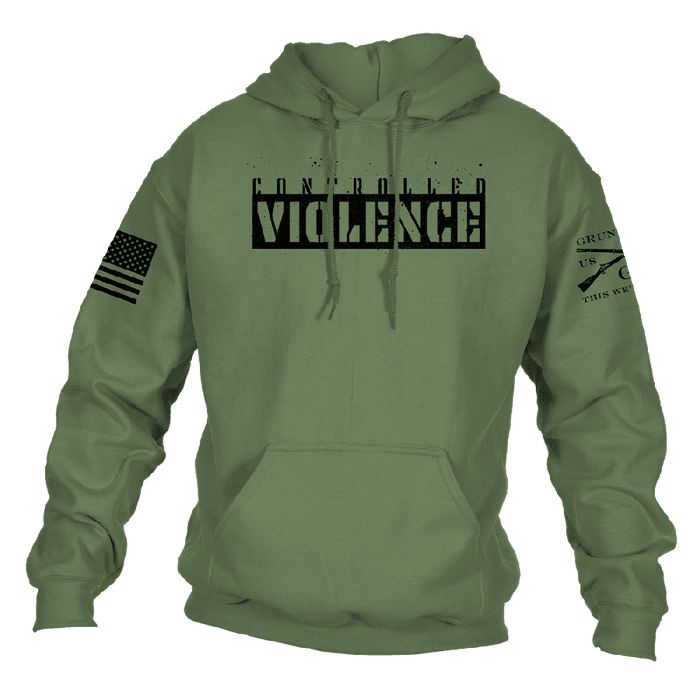Controlled Violence Hoodie - Military Green