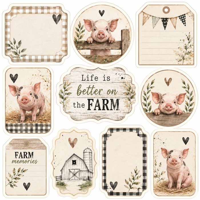 Cute Farm Pig Scrapbook Kit