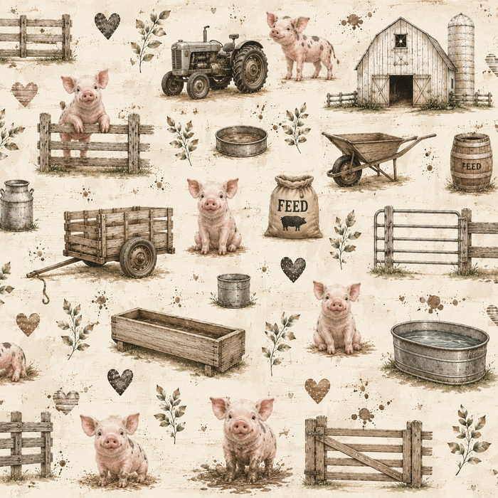 Cute Farm Pig Scrapbook Kit