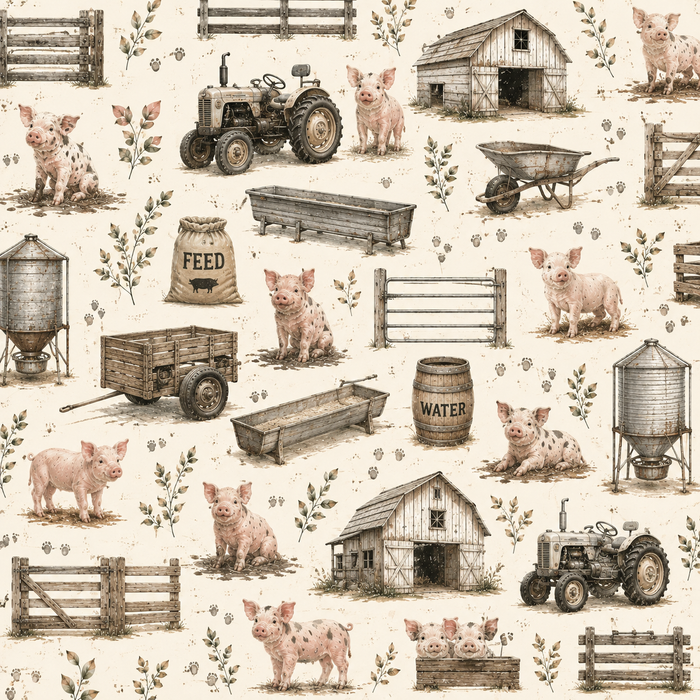 Cute Farm Pig Scrapbook Kit