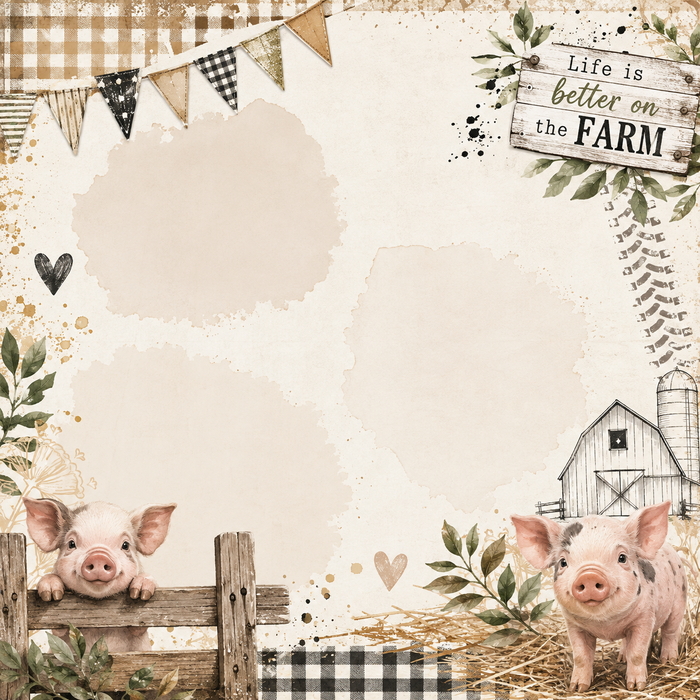Cute Farm Pig Scrapbook Kit