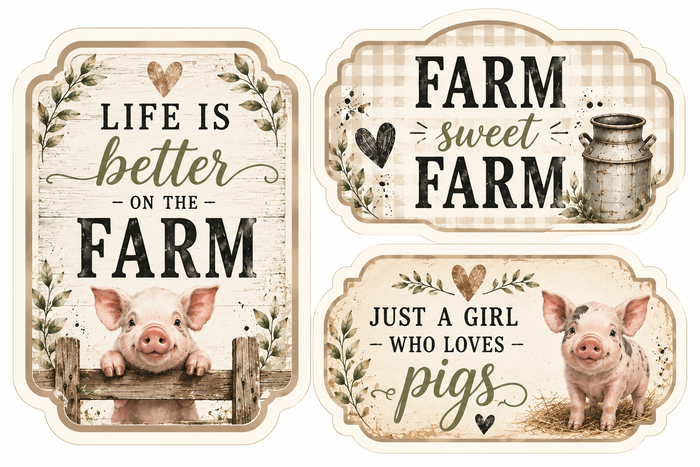 Cute Farm Pig Scrapbook Kit
