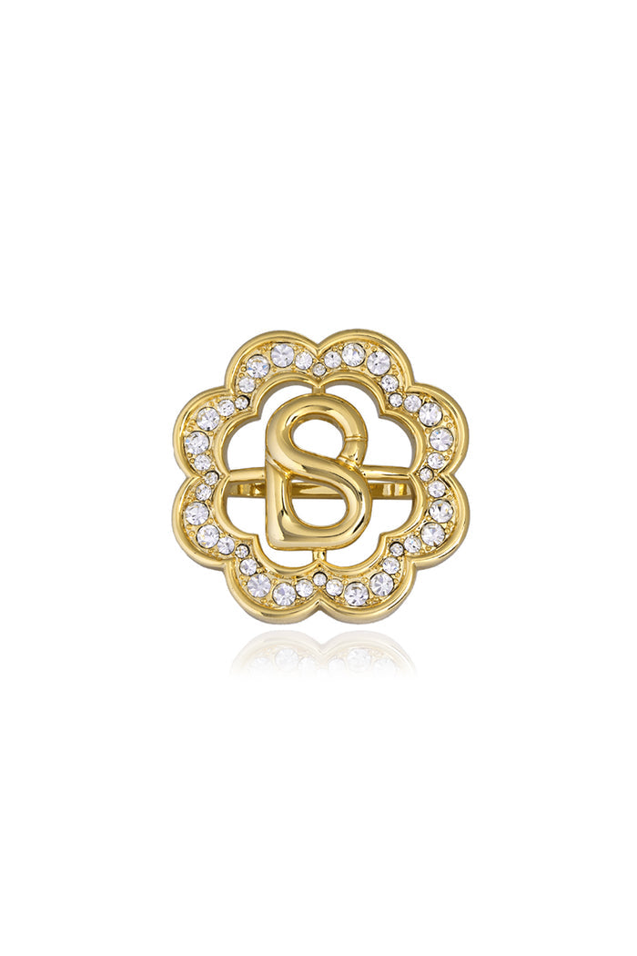 Daisy Ring Brooch - Coconut