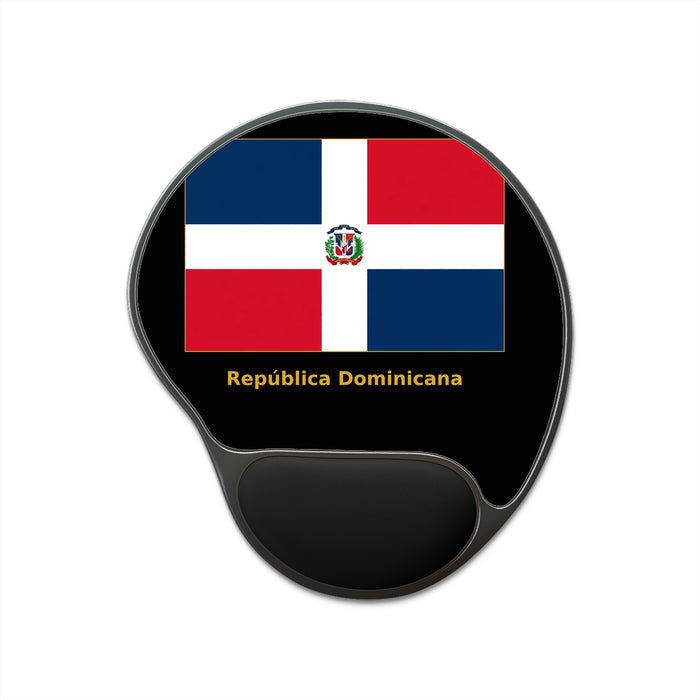 Dominican Republic Flag Mouse Pad with Wrist Rest – República Dominicana Ergonomic Desk Pad
