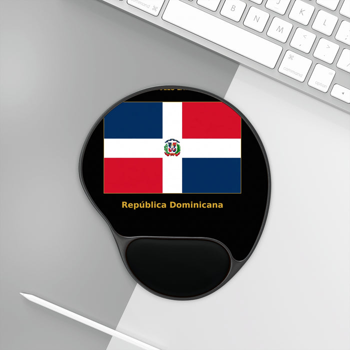 Dominican Republic Flag Mouse Pad with Wrist Rest – República Dominicana Ergonomic Desk Pad