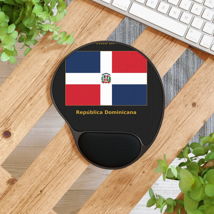Dominican Republic Flag Mouse Pad with Wrist Rest – República Dominicana Ergonomic Desk Pad