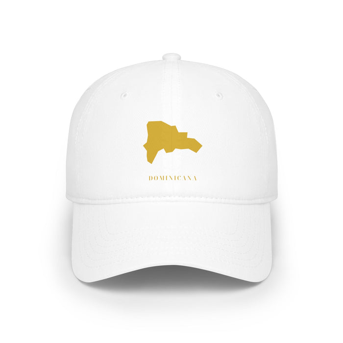 Dominicana Gold Map Baseball Cap — Dominican Republic Pride Low Profile Hat