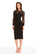 Dress The Population 3D Floral Midi Dress DDRH58