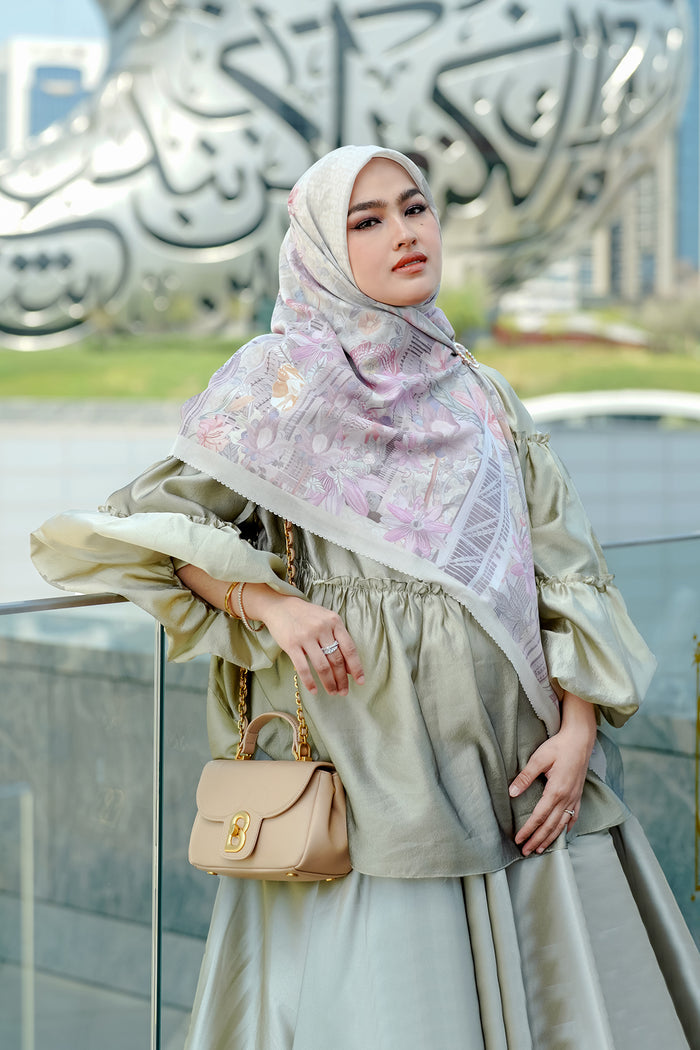 Dubai Voile Square - Ivory