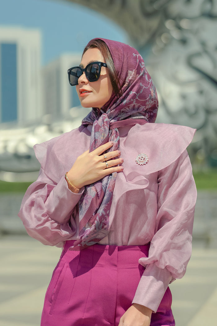 Dubai Voile Square - Magenta