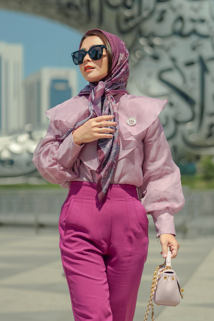 Dubai Voile Square - Magenta