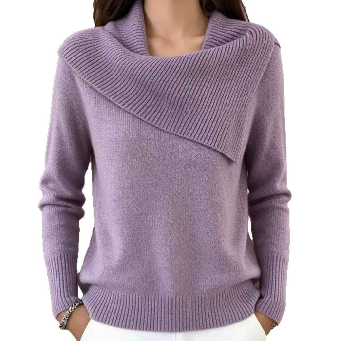 Elegant Ribbed Knit Pullover Sweater
