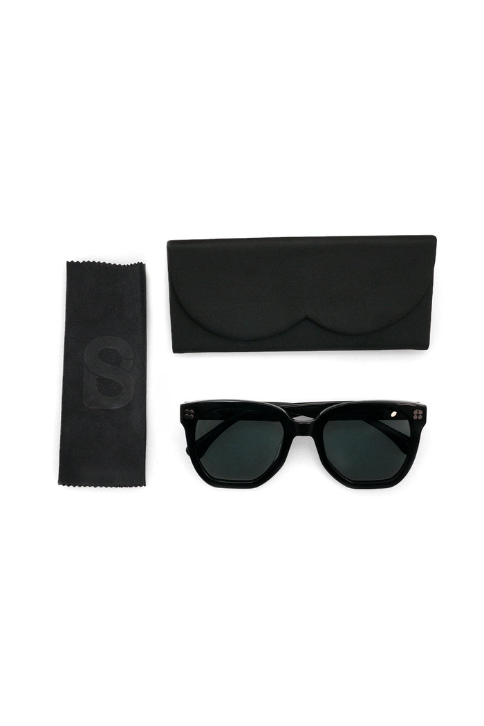 Emilie Sunglasses - Black/Dark Green