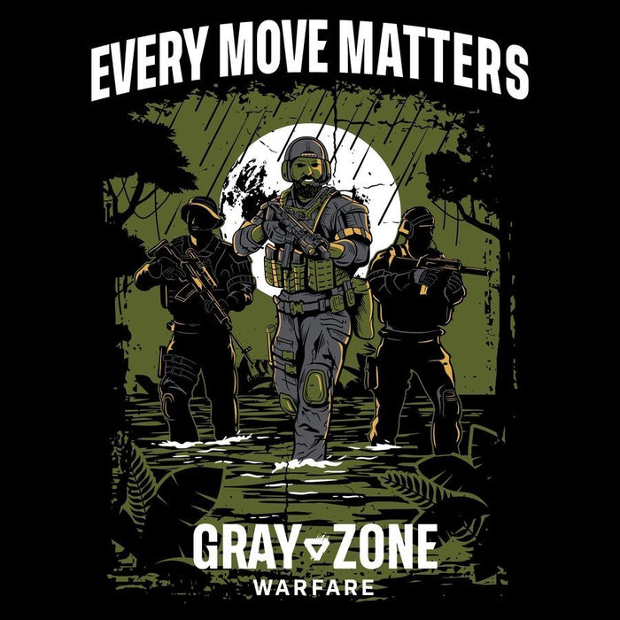Grunt Style Gray Zone Warfare Collab T-Shirt - Black-Back-Artwork