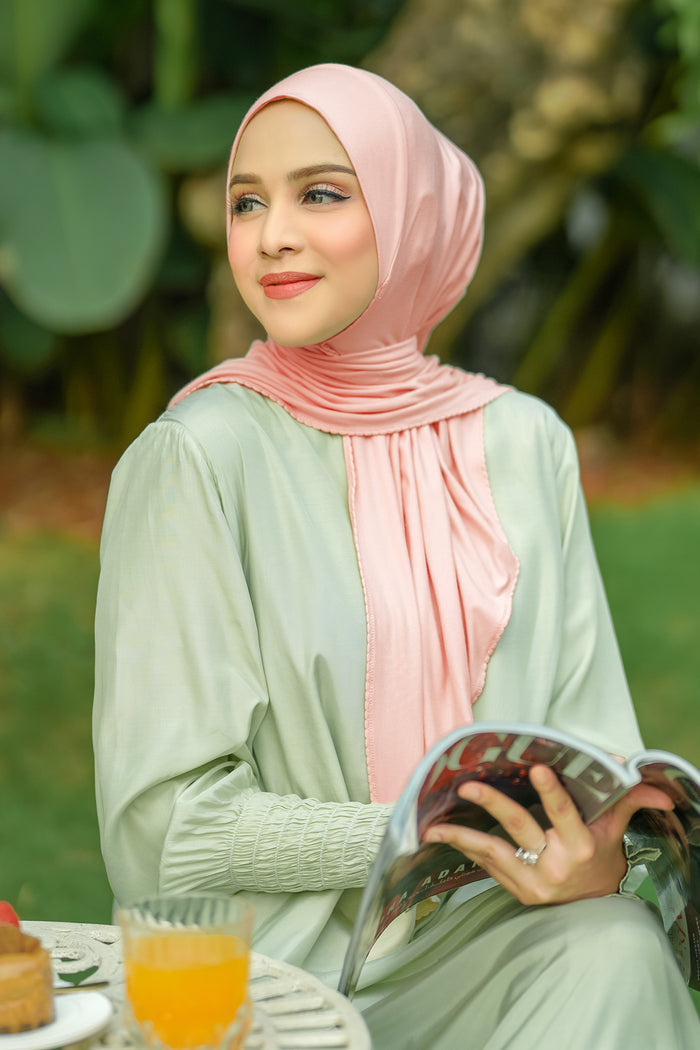 everyday jersey slip-on scarf in blush by buttonscarves