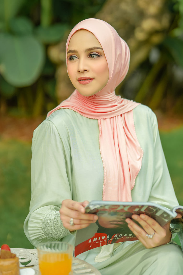 everyday jersey slip-on scarf in blush by buttonscarves