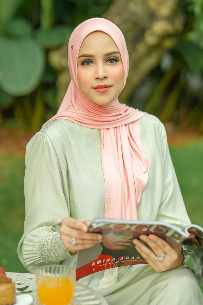 everyday jersey slip-on scarf in blush by buttonscarves