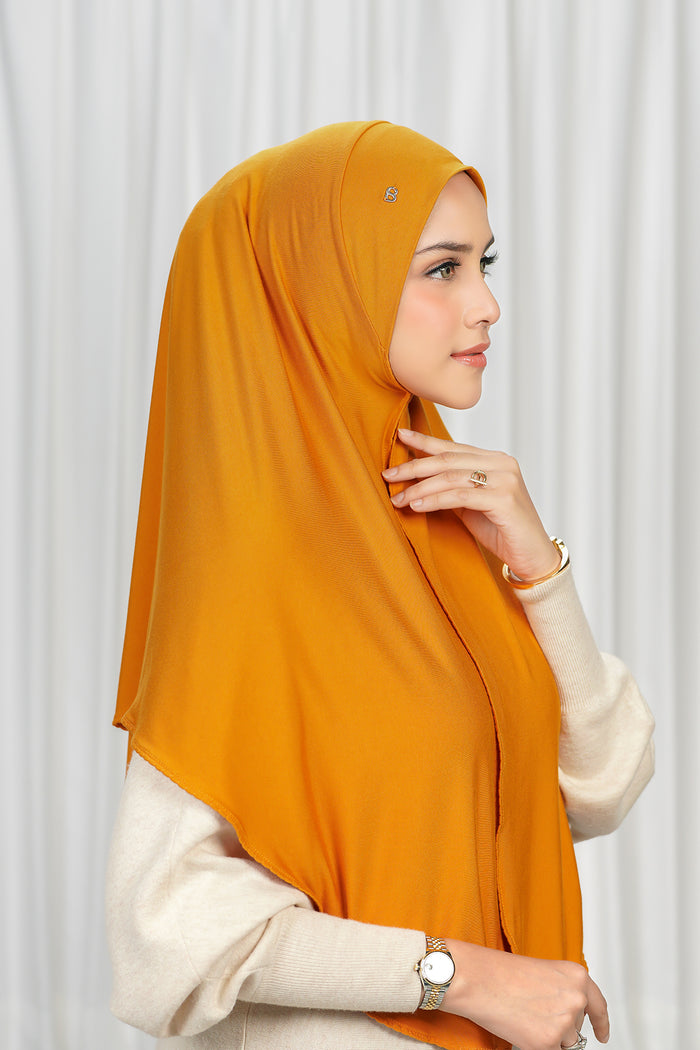everyday jersey slip-on scarf in ginger by buttonscarves side view