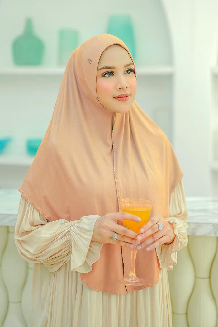 everyday jersey slip-on scarf in peach by buttonscarves