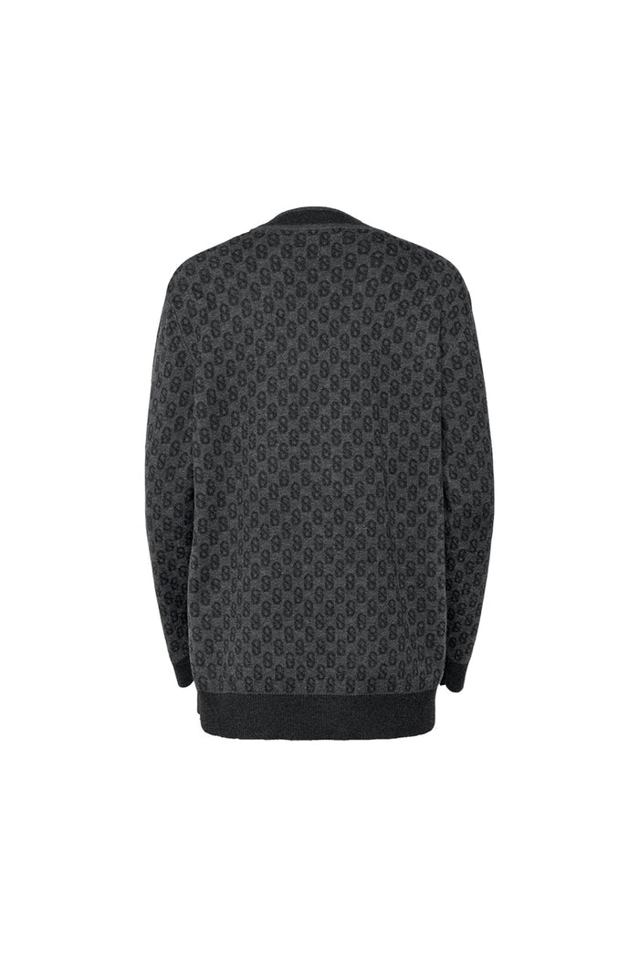 Everyday Monogram Cardigan - Granite Gray