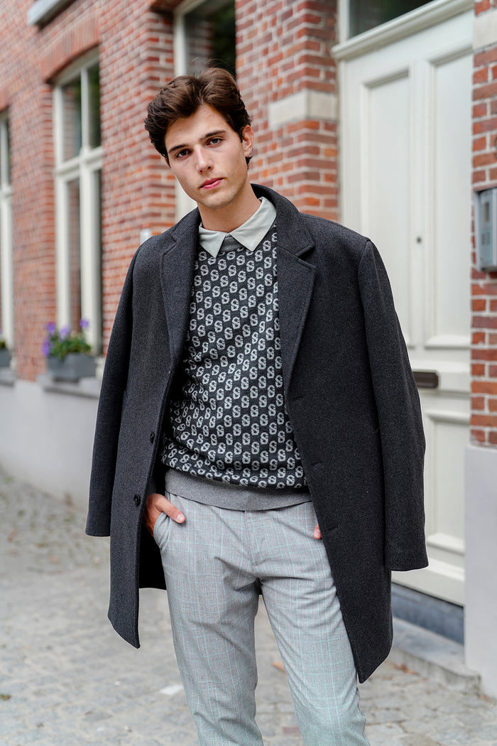 Everyday Monogram Sweater - Metal Gray