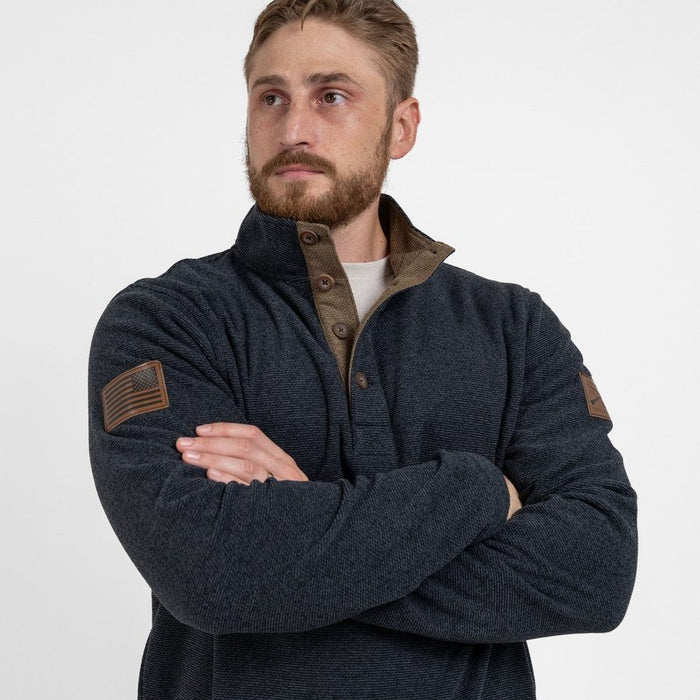 Grunt Style Fleece Henley - Black