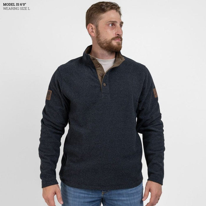 Grunt Style Fleece Henley - Black