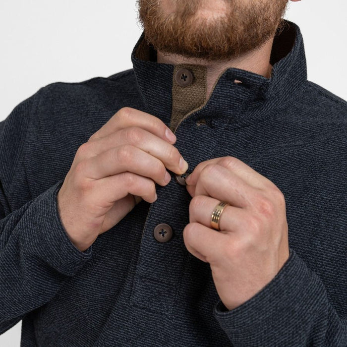 Grunt Style Fleece Henley - Black