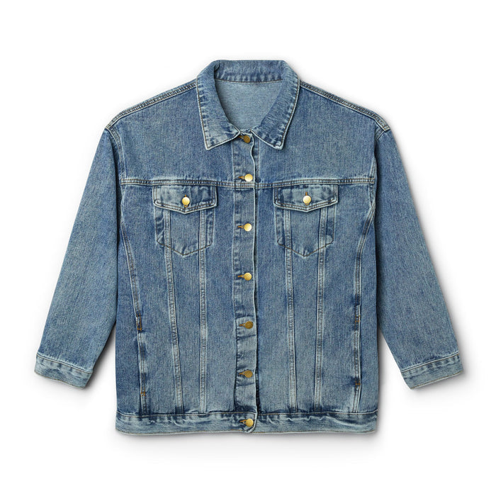 Floral Crown Roses Back Print Women Denim Jacket