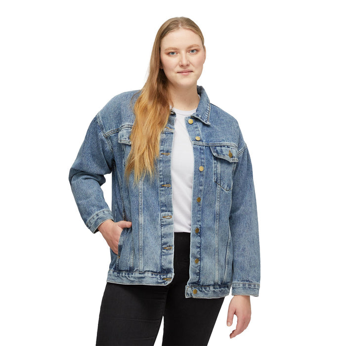 Floral Crown Roses Back Print Women Denim Jacket