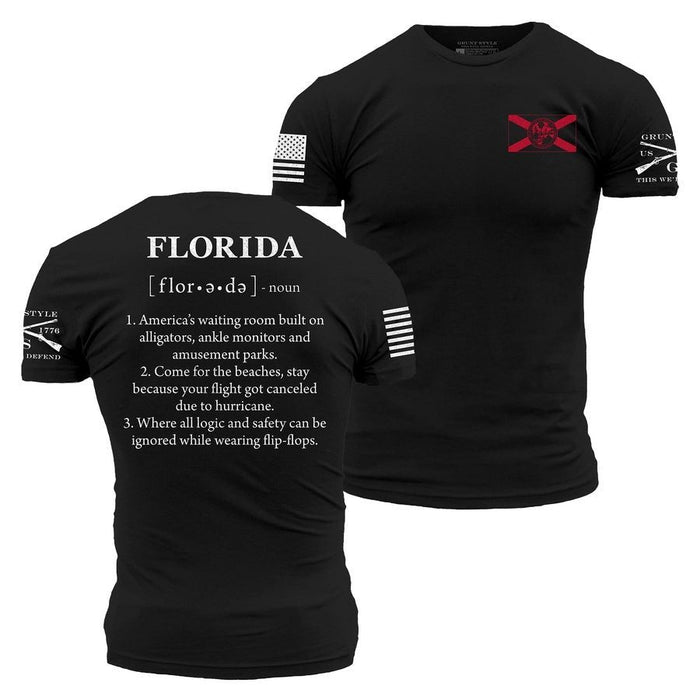 Black short-sleeve T-shirt shown from both front and back on a white background. The front has a Tennessee state flag patch on the left chest and white sleeve graphics.
