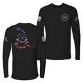 Black long-sleeve shirt with snake design and '250' logo on a white background