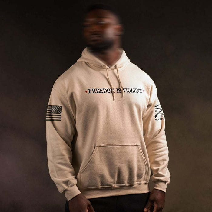Freedom Is Violent Hoodie - Sand