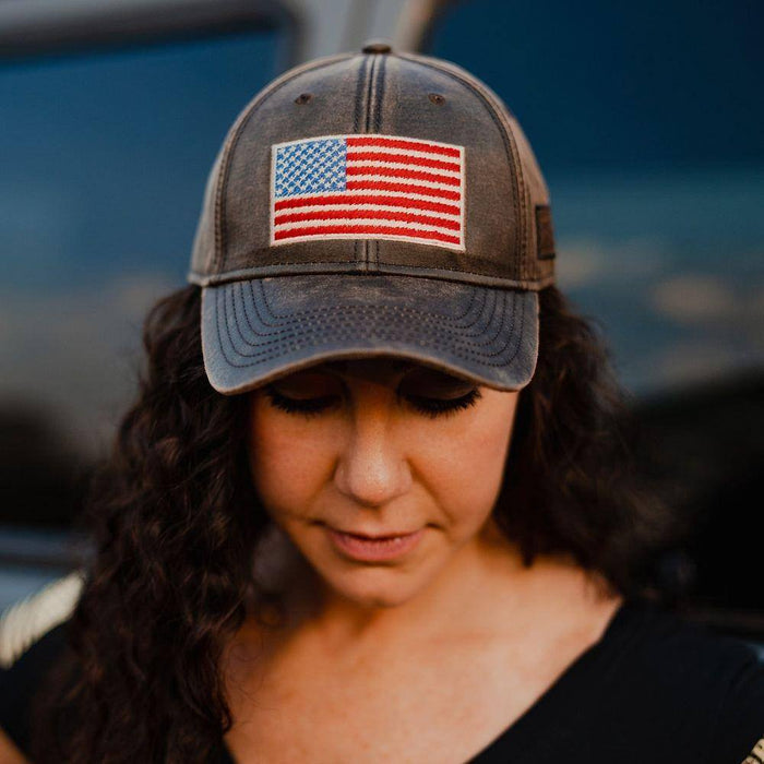 Red White and Blue American Flag Hat