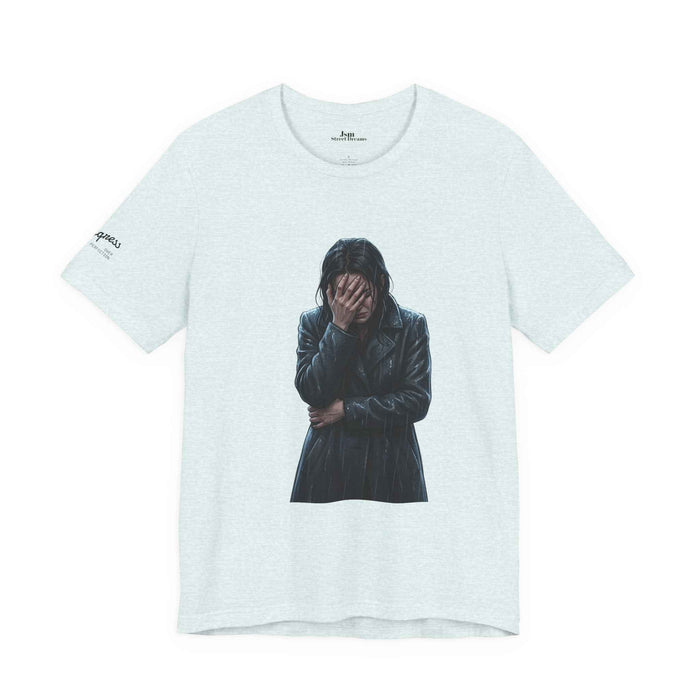 Funny 'Shit Happends' Graphic Tee — Sadface Photo Front, Bold Back Print - JSM-Street Dreams