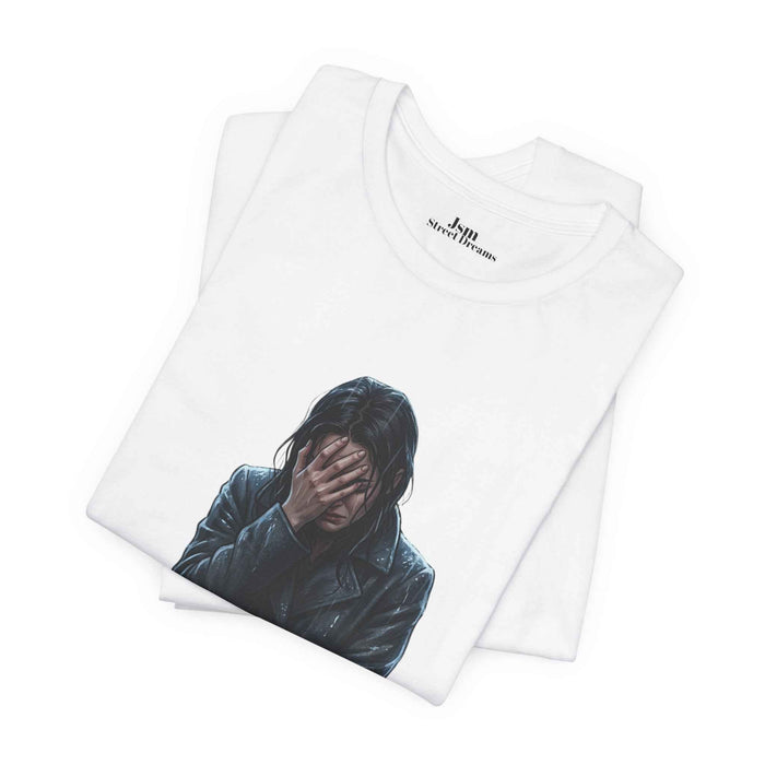 Funny 'Shit Happends' Graphic Tee — Sadface Photo Front, Bold Back Print - JSM-Street Dreams