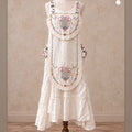 Garden Heirloom Apron — Vintage Hand-Embroidered Table Topper Reimagined