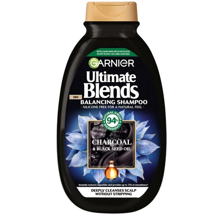 Garnier Ultimate Blends Charcoal & Black Seed Oil Balancing Shampoo 300ml & Conditioner 250ml Twin