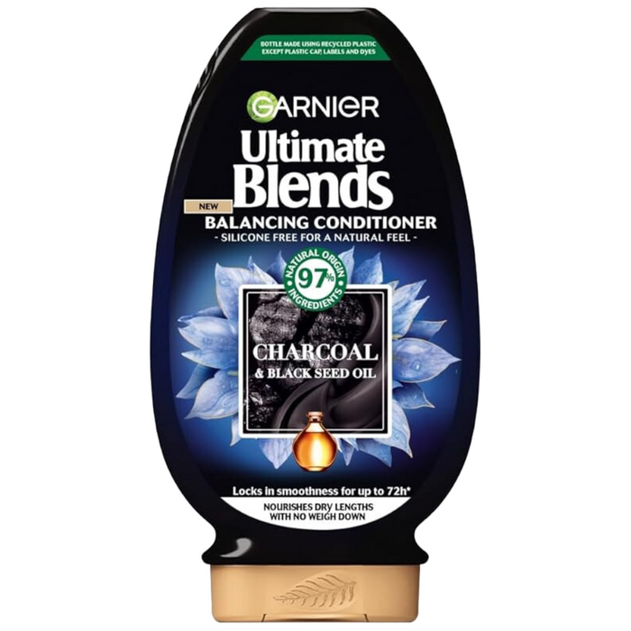 Garnier Ultimate Blends Charcoal & Black Seed Oil Balancing Shampoo 300ml & Conditioner 250ml Twin