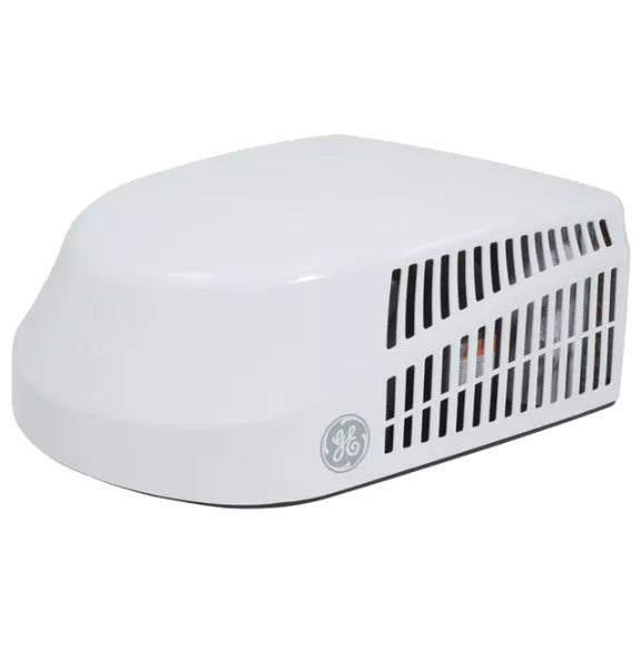 White GE Appliances RV AC Shroud WJ76X35134 - Left Facing Angle | United RV Parts