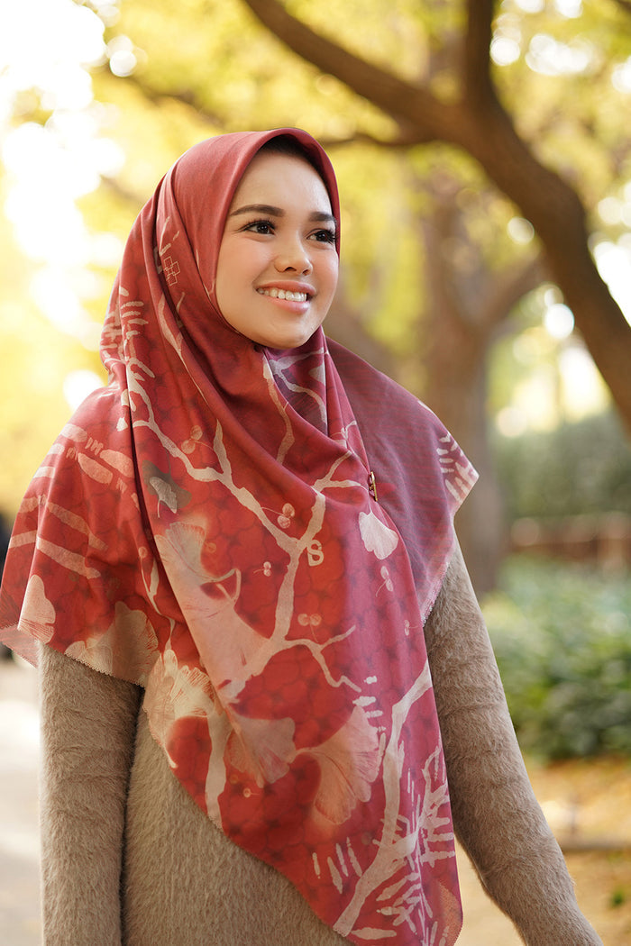 Ginkgo Voal Square XL - Red Bean