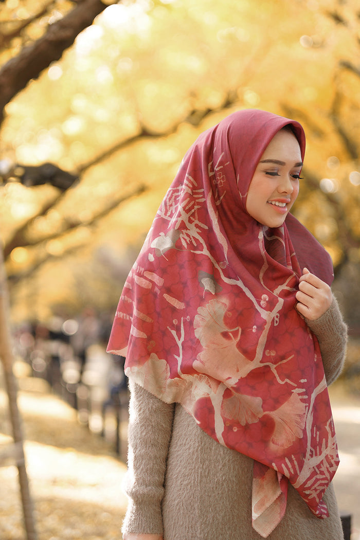 Ginkgo Voal Square XL - Red Bean